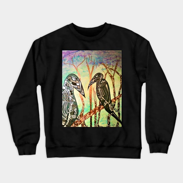 The Ravens Huginn and Muninn Crewneck Sweatshirt by In A Given Moment 